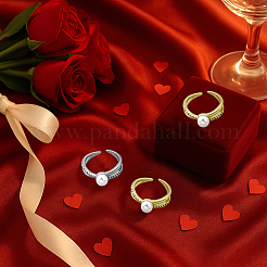 4Pcs 2 Colors Brass Micro Pave Cubic Zirconia Adjustable Cuff Open Rings&nbsp;RJEW-HY0001-26