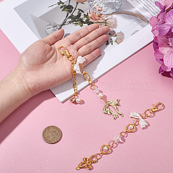 2Pcs 2 Styles Zinc Alloy & ABS Imitation Pearl Pendant Decorations&nbsp;KEYC-BBC0001-28