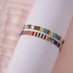 2Pcs Bohemian Glass Seed Beads Stretch Bracelets for Women&nbsp;RZ0109-1