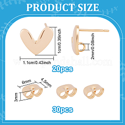 20Pcs Brass Stud Earring Findings&nbsp;KK-ME0001-08