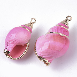 Spray Paint & Electroplate Spiral Shell Pendants&nbsp;SHEL-N026-11