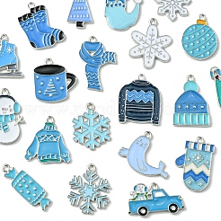 20Pcs 20 Styles Winter Theme Alloy Enamel Pendants&nbsp;ENAM-FS0001-97