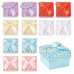 12Pcs 6 Colors Bowknot Cardboard Paper Ring Gift Storage Boxes&nbsp;CON-TA0001-28