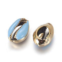 Electroplated Natural Cowrie Shell Beads&nbsp;X-BSHE-G019-01G-D