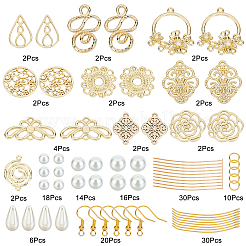 DIY Flower with Imitation Pearl Dangle Earring Making Kits&nbsp;DIY-SC0019-03