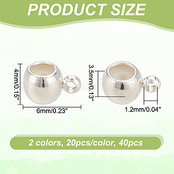 40Pcs 2 Colors Brass Tube Bails&nbsp;KK-AR0003-89