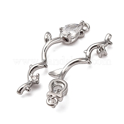 Brass Micro Pave Clear Cubic Zirconia Pendants&nbsp;KK-Z112-47S