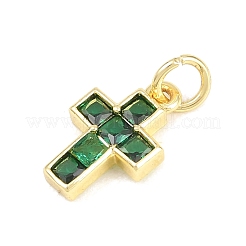 Brass Micro Pave Cubic Zirconia Pendants&nbsp;KK-F938-24A-G