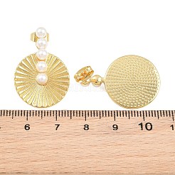 Brass with ABS Imitation Pearl Stud Earrings&nbsp;KK-CBAD104-02G