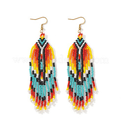 Bohemian Handmade Glass Seed Beads Dangle Earrings&nbsp;JC6992