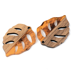 Autumn Theme Resin & Walnut Wood Pendants&nbsp;X-RESI-S389-003A-A01