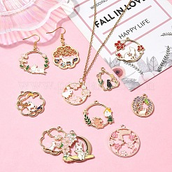 15Pcs 15 Styles Alloy Enamel Pendants&nbsp;FIND-YW0004-73