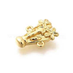 Rack Plating Brass Flower Animal Connector Charms&nbsp;KK-L225-027G