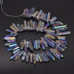 Electroplated Natural Quartz Crystal Beads Strands&nbsp;G-A142-03D