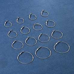 32Pcs 4 Styles Iron Huggie Hoop Earring Findings&nbsp;IFIN-FS0001-49B