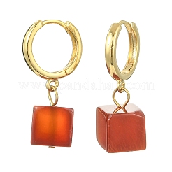Natural Banded Agate(Dyed & Heated) Hoop Earrings&nbsp;EJEW-JE07031