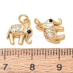 Brass Micro Pave Black Cubic Zirconia Charms&nbsp;CU-K002-15G