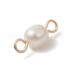 Natural Freshwater Pearl Potato Connector Charms&nbsp;PALLOY-JF03201-01