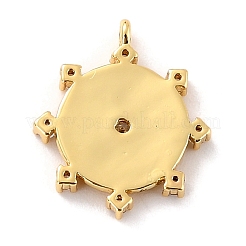 Eco-Friendly Brass Micro Pave Clear Cubic Zirconia Pendants&nbsp;ZIRC-C027-06G-01-RS