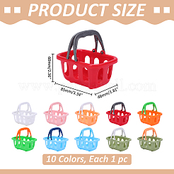 10Pcs 10 Colors Shopping Basket Plastic Miniature Ornaments&nbsp;DJEW-ME0001-21