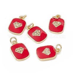 Brass Micro Pave Cubic Zirconia Charms&nbsp;KK-E068-VB442-2