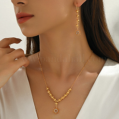 Vintage Sun Brass Micro Pave Clear Cubic Zirconia Earrings & Necklaces Sets for Women&nbsp;PM5881