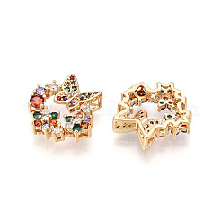Brass Micro Pave Cubic Zirconia Pendants&nbsp;KK-N261-106G