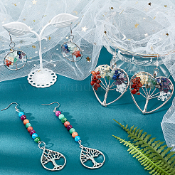 DIY Stone Tree of Life Drop Earring Making Kit&nbsp;DIY-CA0003-64