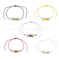 Natuarl Mixed Gemstone Bead Braided Bead Bracelets for Women&nbsp;BJEW-MZ00208