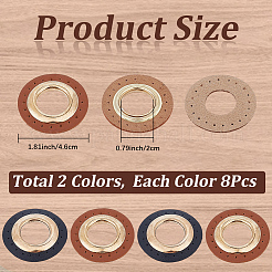 8 Bags 2 Colors Imitation PU Leather Eeyelet Patch&nbsp;PURS-CL0001-34G