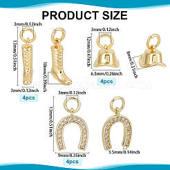 12Pcs 3 Styles Brass Charms&nbsp;KK-BC0014-55