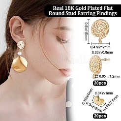 20Pcs Brass Stud Earring Findings&nbsp;KK-BBC0007-06