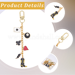 2Pcs 2 Styles Alloy Enamel Pendant Decorations&nbsp;HJEW-BM0001-46C