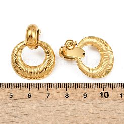 304 Stainless Steel Flat Round Dangle Stud Earrings&nbsp;EJEW-K268-31G