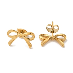 Ion Plating(IP) 304 Stainless Steel Bowknot Stud Earrings for Women&nbsp;EJEW-Z066-14G