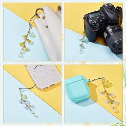 12Pcs Glass & Acrylic & Brass Mobile Straps&nbsp;HJEW-AR00008