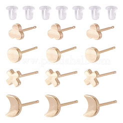 16Pcs 4 Styles Brass Stud Earrings for Women&nbsp;EJEW-TA0001-68