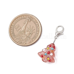 Handmade Bumpy Glass Christmas Tree Pendant Decorations&nbsp;HJEW-JM04171-02