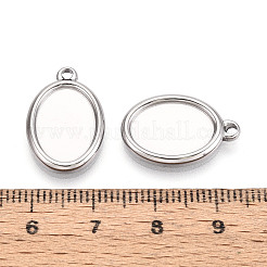 304 Stainless Steel Pendant Cabochon Settings&nbsp;STAS-T067-68P