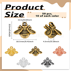 50Pcs 5 Colors Tibetan Style Alloy Pendants&nbsp;FIND-LP0006-65