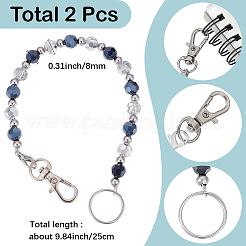 2Pcs Glass Keychain&nbsp;HJEW-SC0002-26