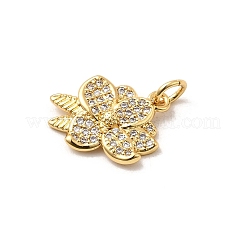 Brass Micro Pave Cubic Zirconia Pendants&nbsp;KK-A266-28G
