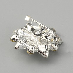 Crystal Rhinestone Flower Lapel Pin&nbsp;JEWB-WH0010-36A
