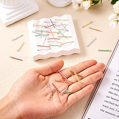 48Pcs 12 Colors Glass Rondelle Beaded Connector Charms&nbsp;PALLOY-TA00138