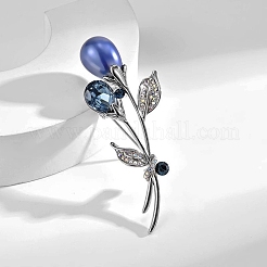 Flower Alloy Rhinestone Brooches for Backpack Clothes&nbsp;PW-WG9DEA1-01