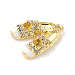 Brass Micro Pave Cubic Zirconia Pendants&nbsp;KK-P342-02G-01