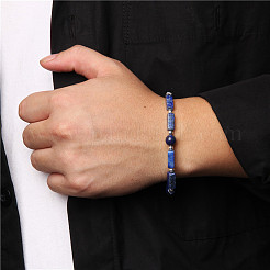 Natural Lapis Lazuli Beads Stretch Bracelets for Men Women&nbsp;ZE2494-8