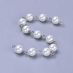 Handmade Dyed Glass Pearl Beaded Chains&nbsp;AJEW-JB00486-01