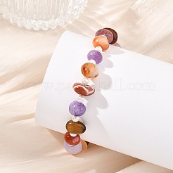 Natural Mixed Gemstone Nuggets & Shell Pearl Round Beaded Bracelets for Women&nbsp;BJEW-JB13956