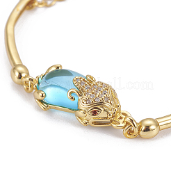Golden Tone Brass Link Bracelets&nbsp;BJEW-L639-14G